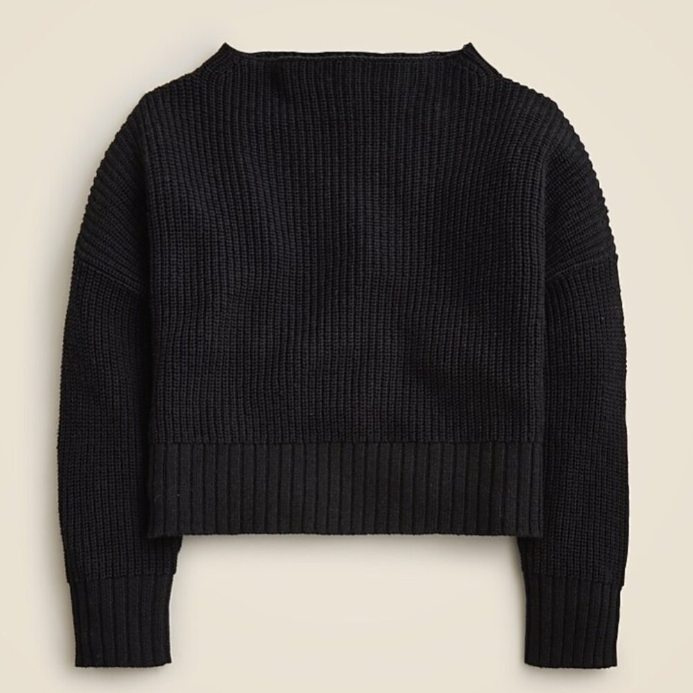 NWT J.Crew Retail XS Ribbed funnelneck sweater in linen-cotton blend